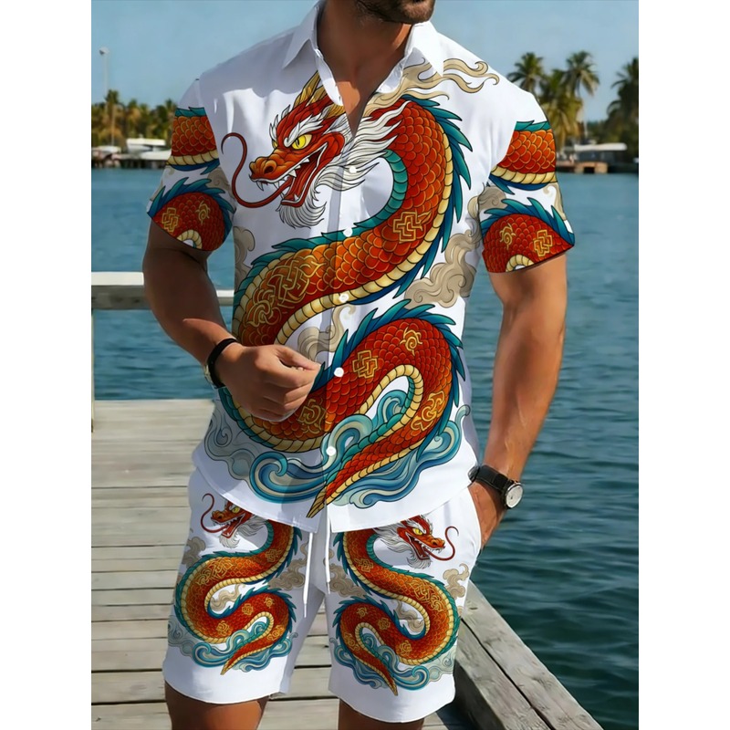 Summer Men's 2 Piece Dragon Pa - Outdoor Sportswear 评论和价格