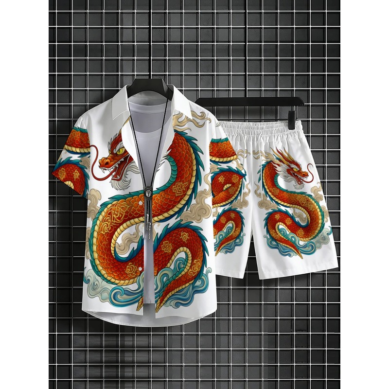 Summer Men's 2 Piece Dragon Pa - Outdoor Sportswear 评论和价格