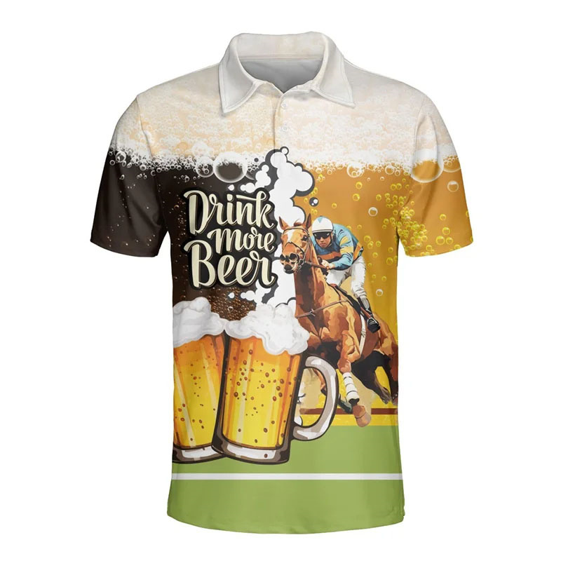 3D Printed Hawaiian Beer Polo  - Polo Shirt Equestrian 评论和价格