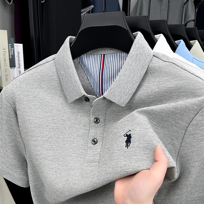 Men's 100% Cotton Short Sleeve - Polo Shirt Equestrian 评论和价格