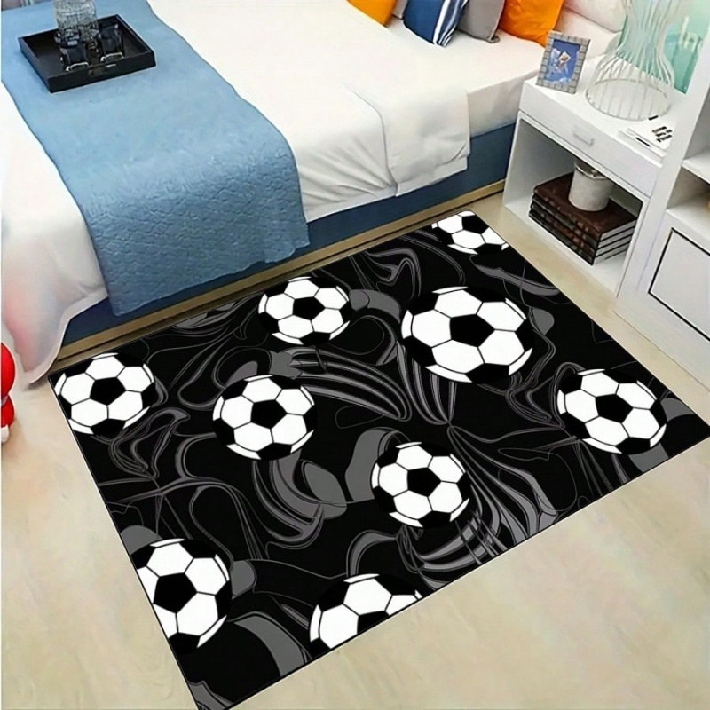 Black Gray Swirl Soccer Print  - Outdoor Sport Area 评论和价格